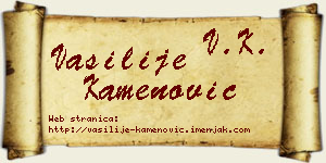 Vasilije Kamenović vizit kartica